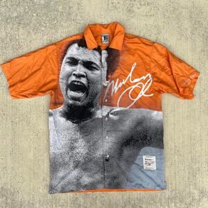 Platinum Fubu Muhammad Ali Printed Comic Boxing Button-Up Shirt